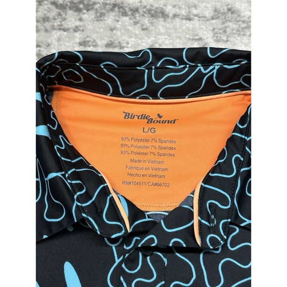 Bad Birdie Bound Polo Shirt Mens Large Black Smiley Face Performance Golf - Picture 3 of 11